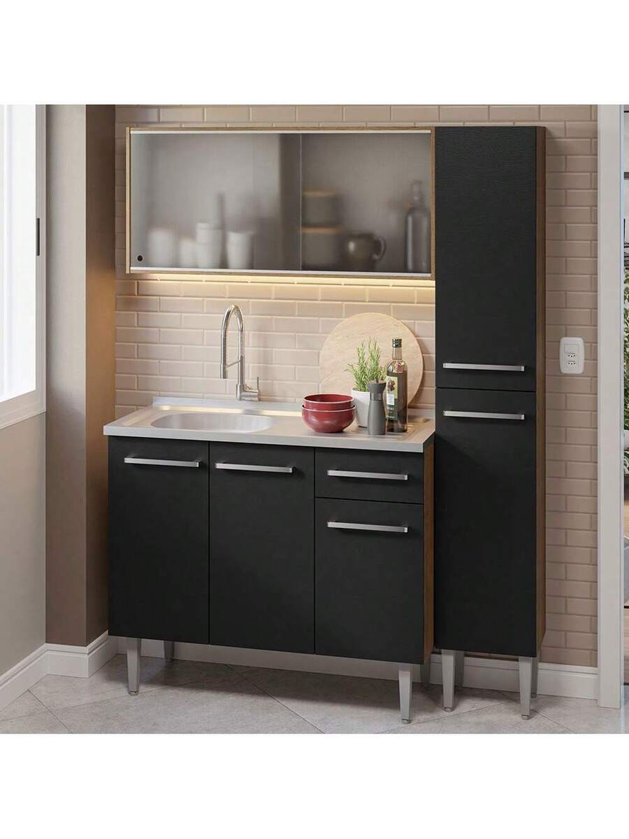 Cocina Integral Completa Modular Madesa Emilly 137cm