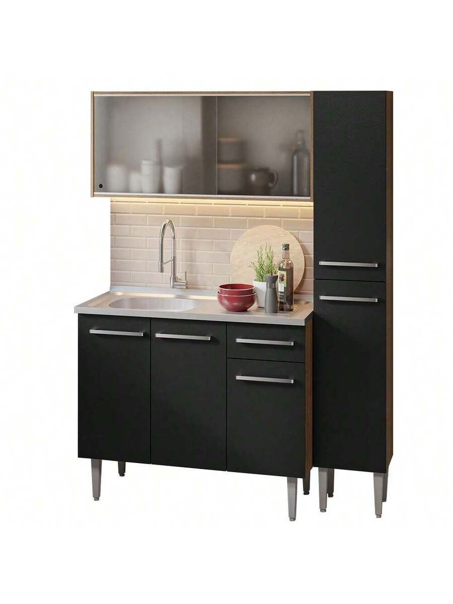 Cocina Integral Completa Modular Madesa Emilly 137cm