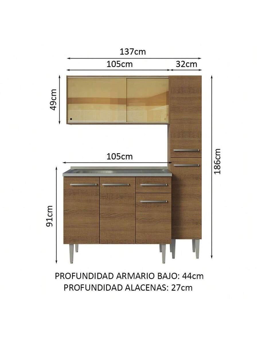 Mueble Cocina Compacta 137cm
