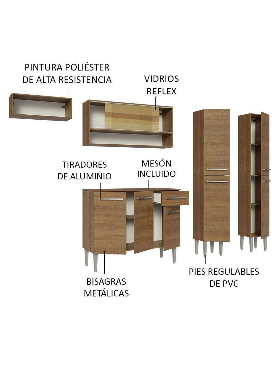 Cocina Integral Completa Modular Madesa 229cm