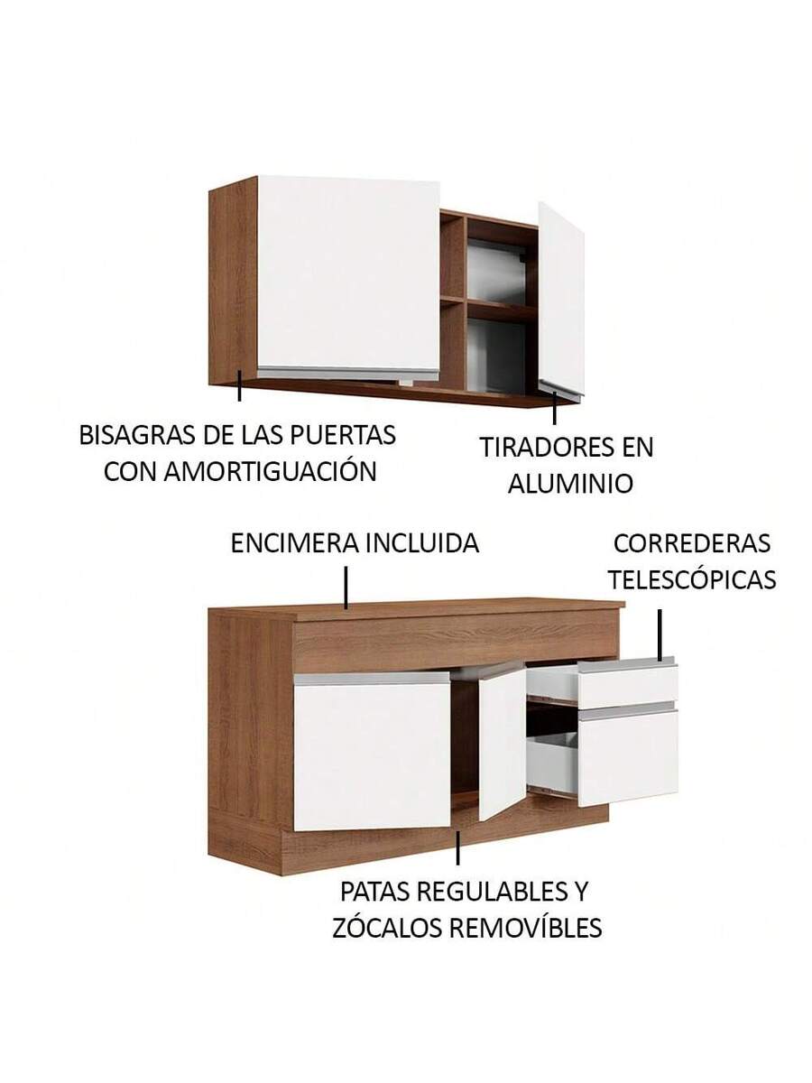 Cocina Integral Completa Modular Madesa Glamy 150cm