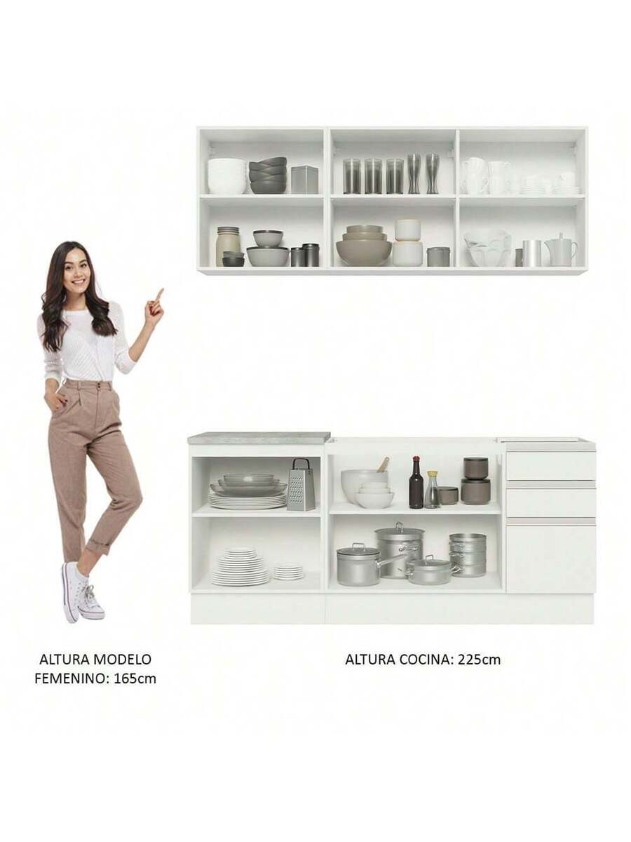 Cocina Integral Madesa Glamy Sin Tarja 180 Cm