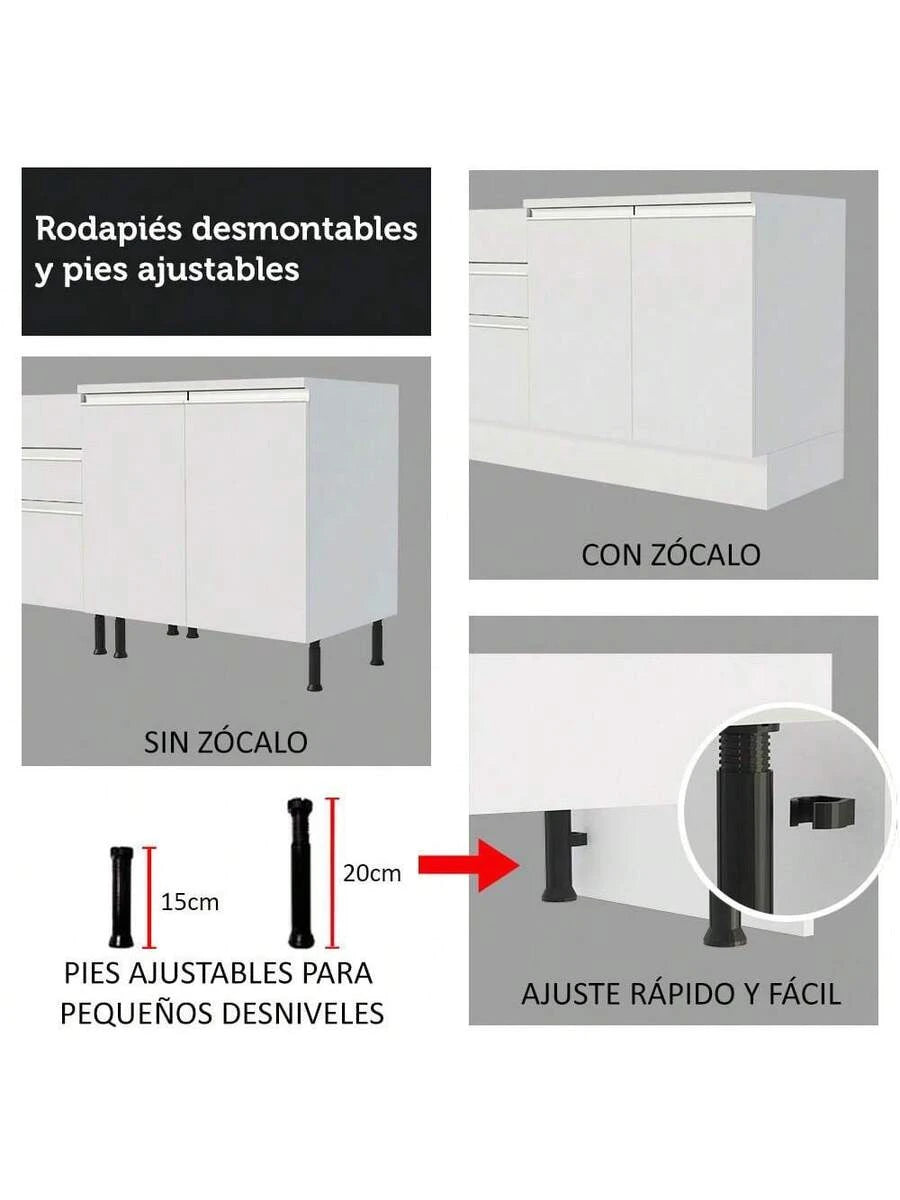 Cocina Integral Madesa Glamy Sin Tarja 180 Cm