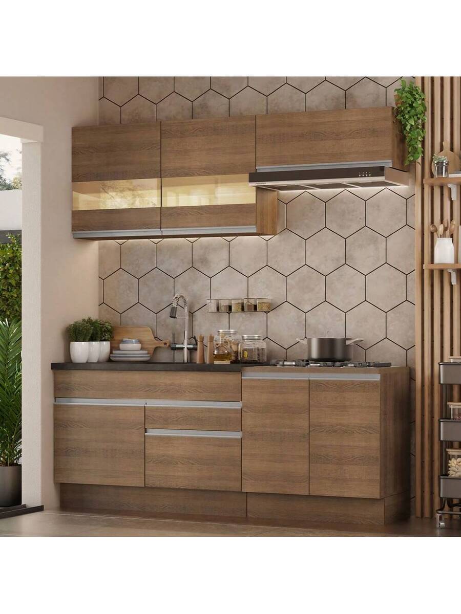 Mueble De Cocina Completo Rustic Glamy Madesa De 200cm