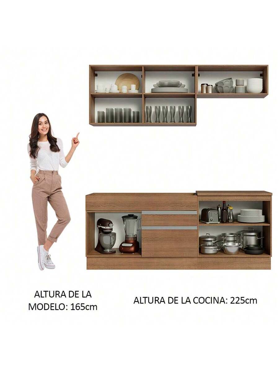 Mueble De Cocina Completo Rustic Glamy Madesa De 200cm