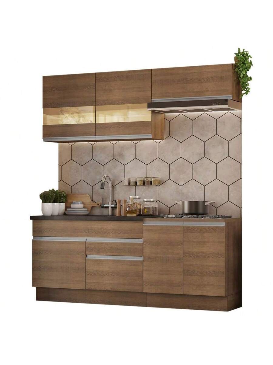 Mueble De Cocina Completo Rustic Glamy Madesa De 200cm