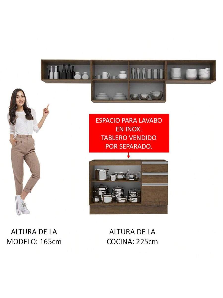 Cocina Integral Completa Modular Madesa Marina 280cm