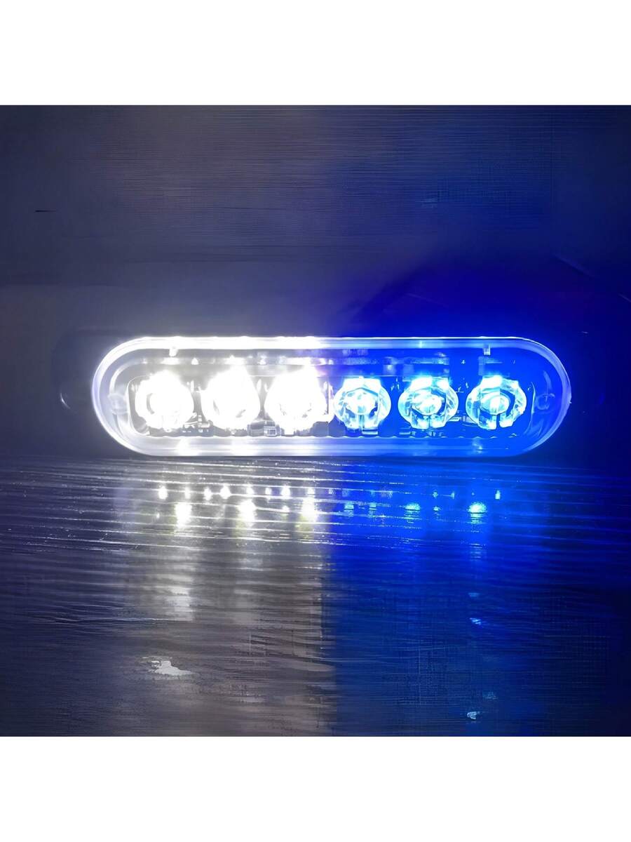 2 pzs Faro Led Patrulla Escolta Barra Lateral Estrobo