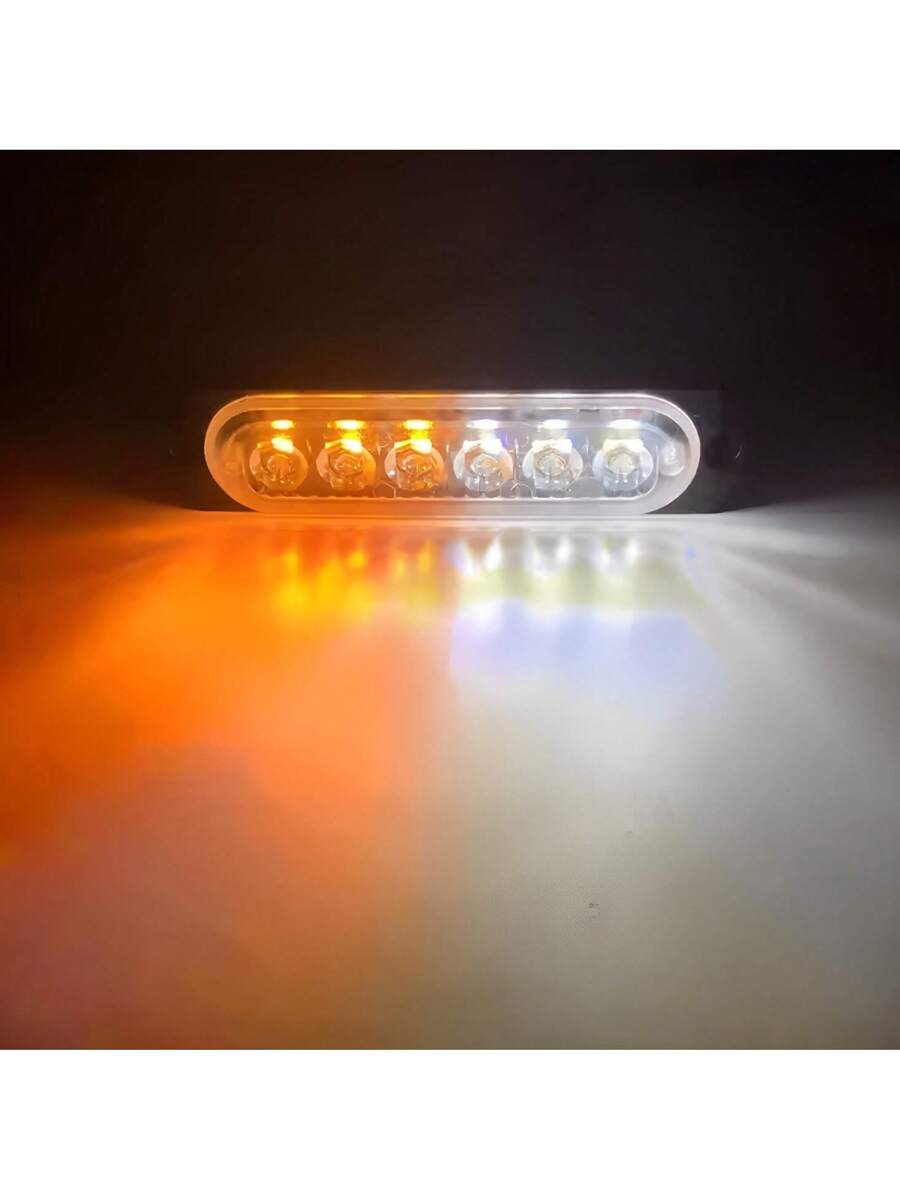 2 pzs Faro Led Patrulla Escolta Barra Lateral Estrobo