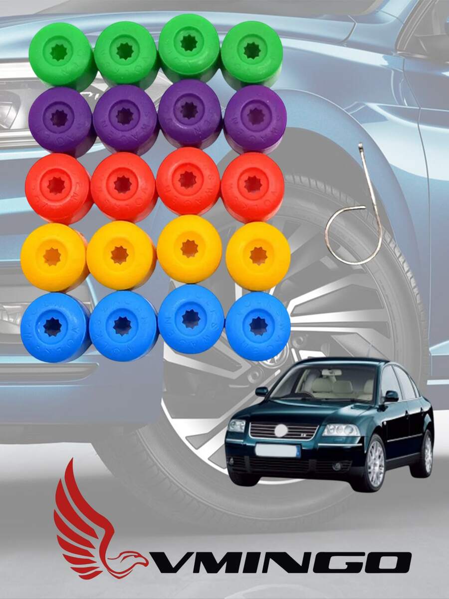 20 Piezas Tapon Redondo VW Deportivo Cubre Birlo Tapa Perno 17mm