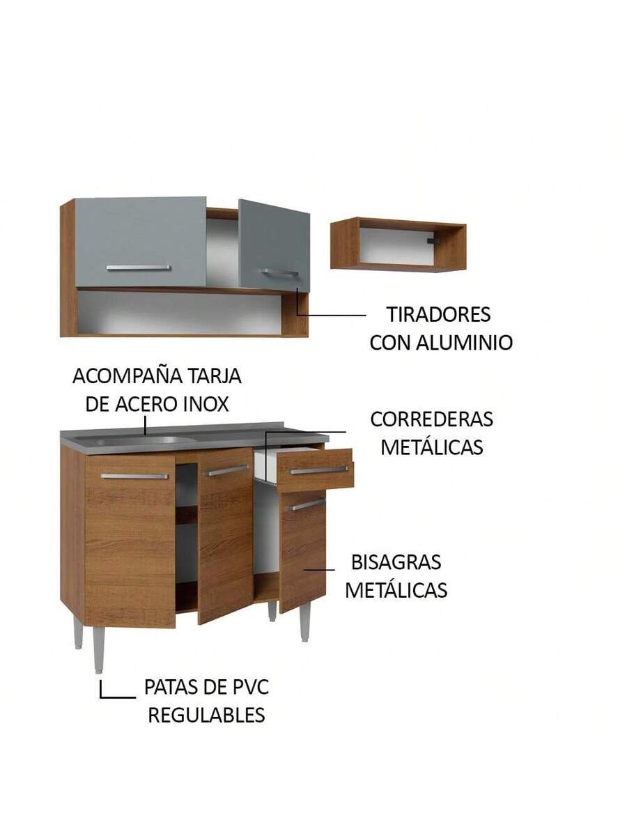 Cocina Integral Completa Modular Madesa 165cm