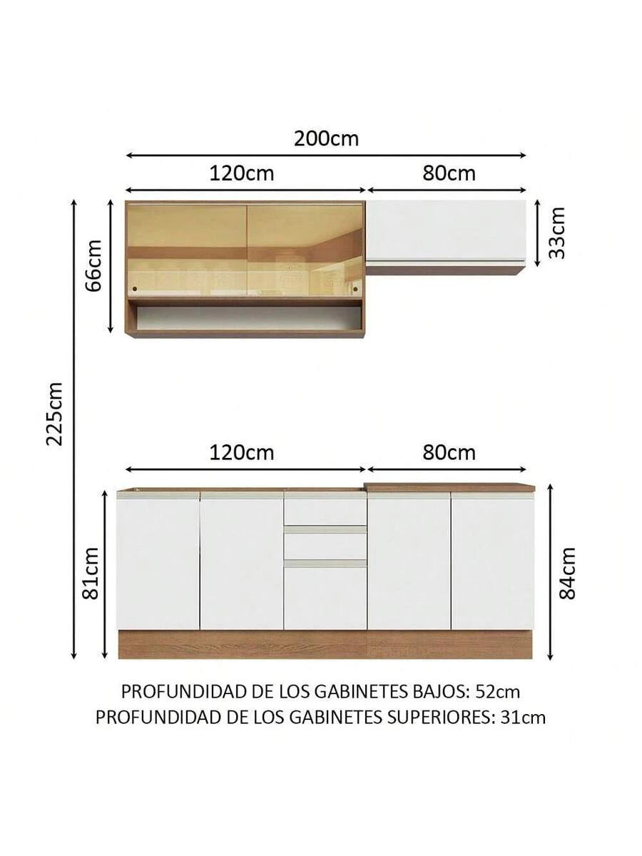 Cocina Integral Completa Modular Madesa 200cm