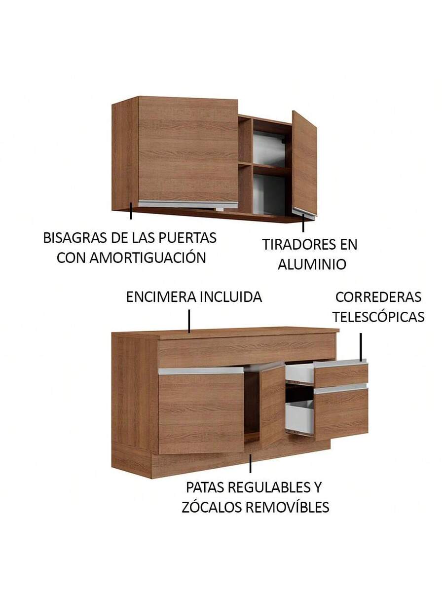 Cocina Integral Completa Modular Madesa Glamy 150cm