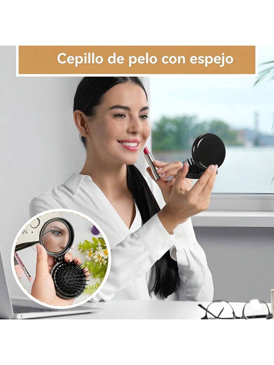 10pcs Espejos De Bolsillo Para Maquillaje Portátil Con Peine