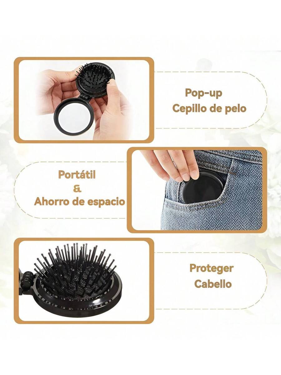 10pcs Espejos De Bolsillo Para Maquillaje Portátil Con Peine