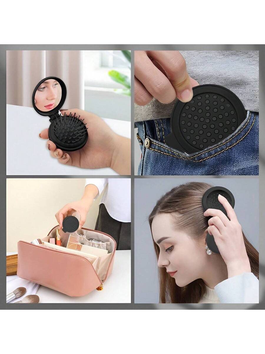 10pcs Espejos De Bolsillo Para Maquillaje Portátil Con Peine