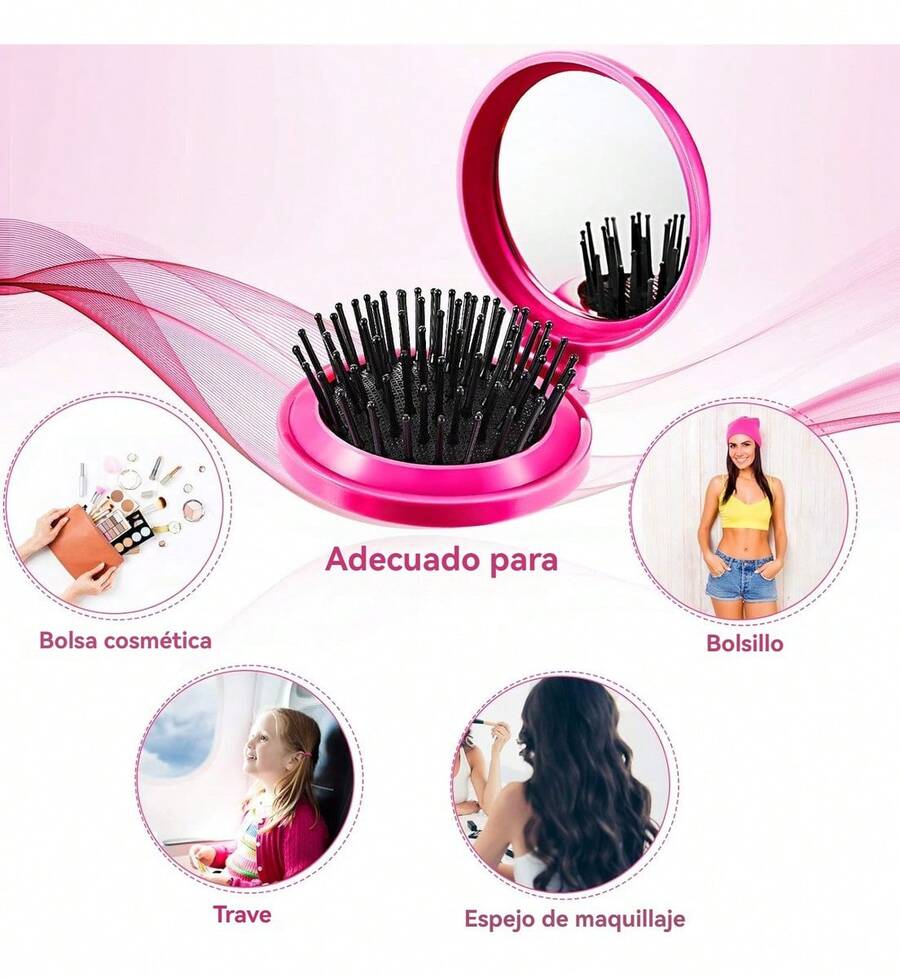 10pcs Espejos De Bolsillo Para Maquillaje Portátil Con Peine