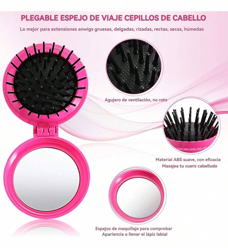 10pcs Espejos De Bolsillo Para Maquillaje Portátil Con Peine