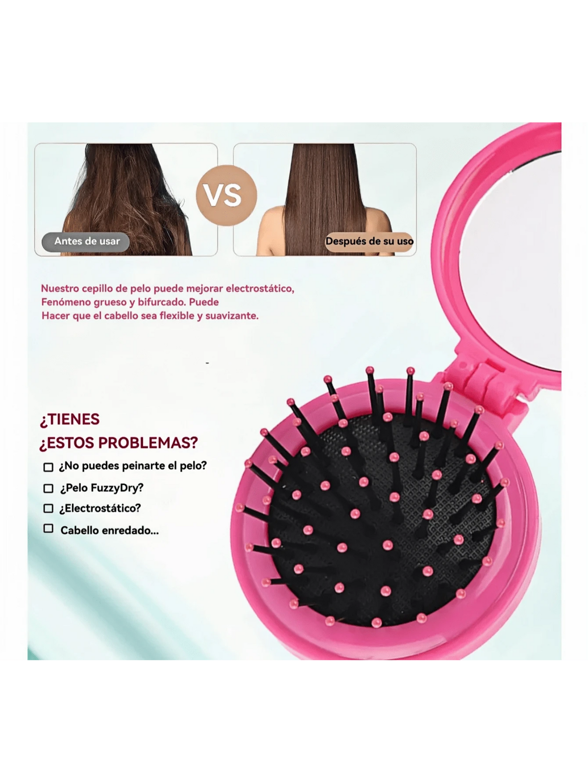 10pcs Espejos De Bolsillo Para Maquillaje Portátil Con Peine