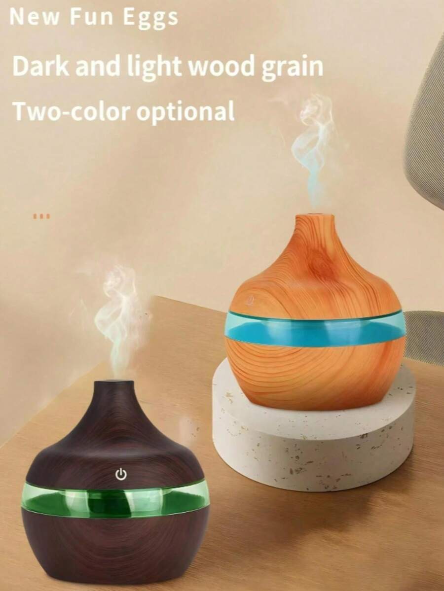Humidificador con grano de madera y luz nocturna