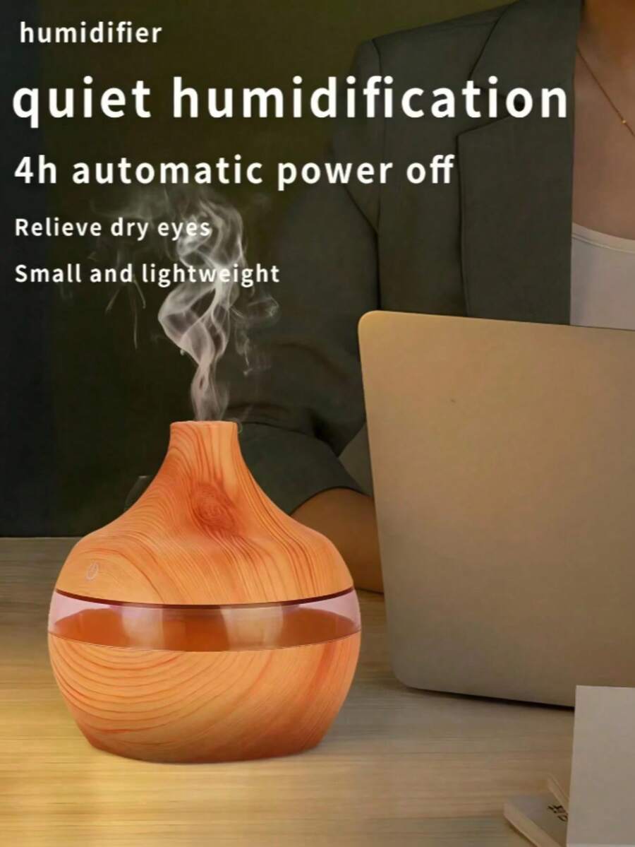 Humidificador con grano de madera y luz nocturna