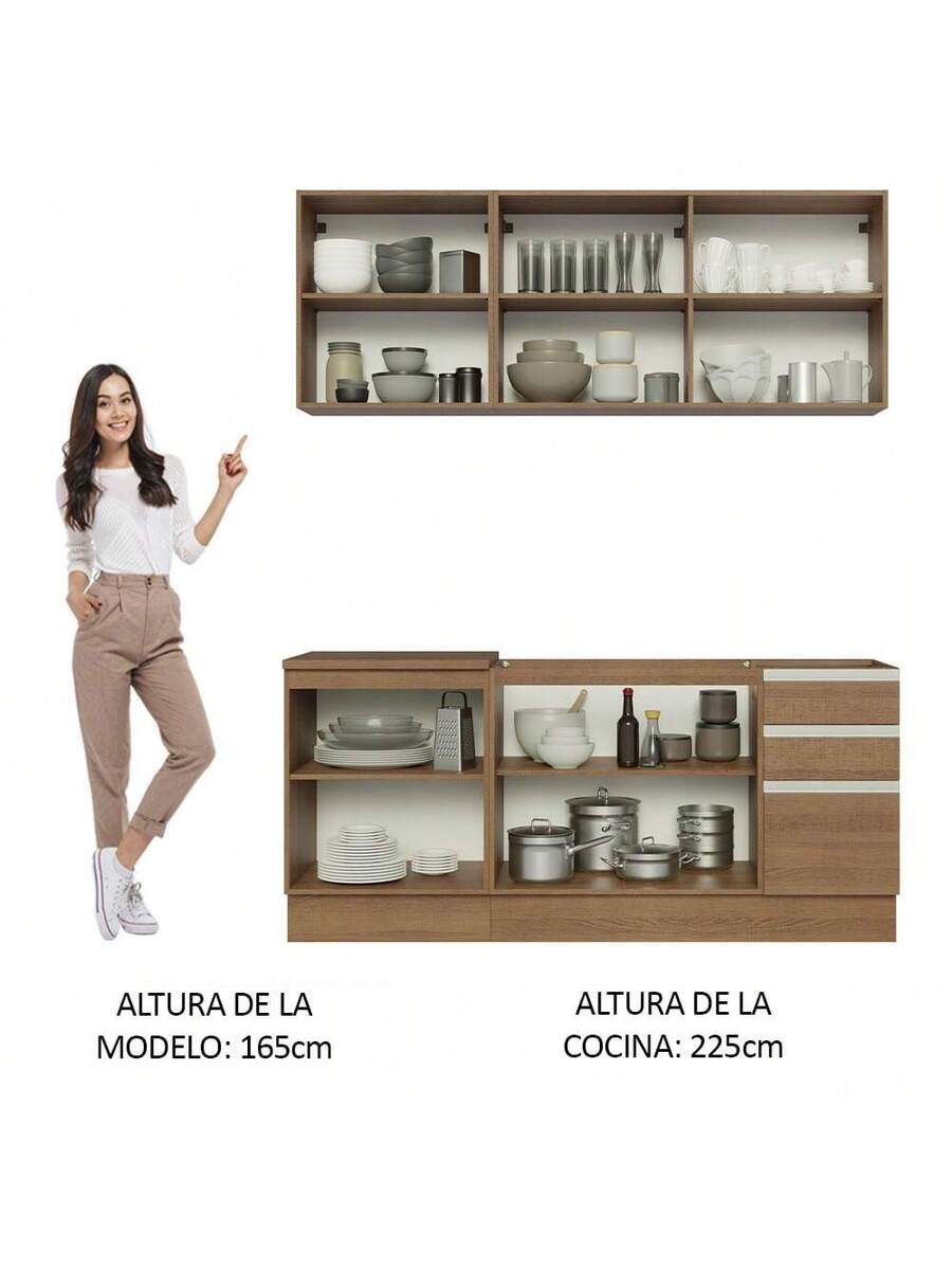 Cocina Integral Completa Modular Madesa Glamy Sin Encimera