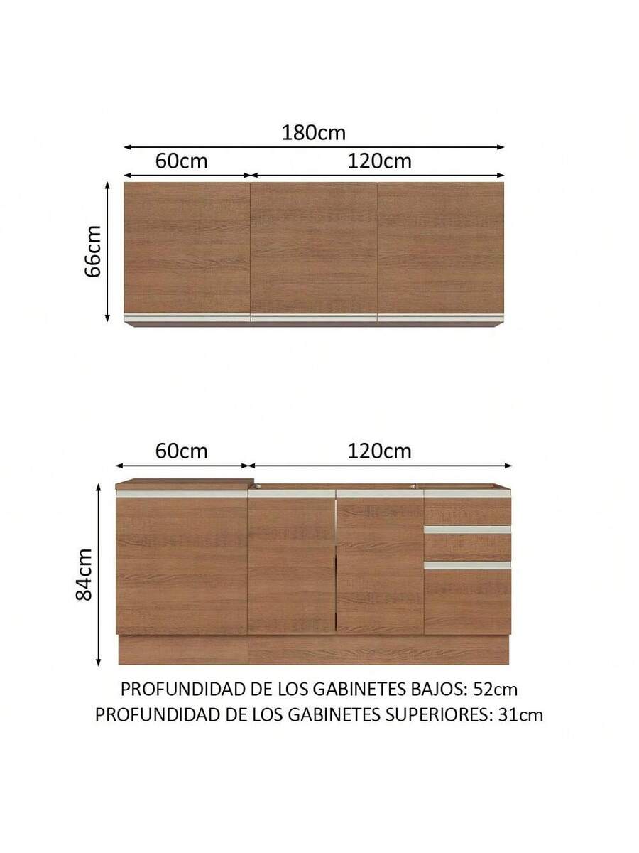 Cocina Integral Completa Modular Madesa Glamy Sin Encimera