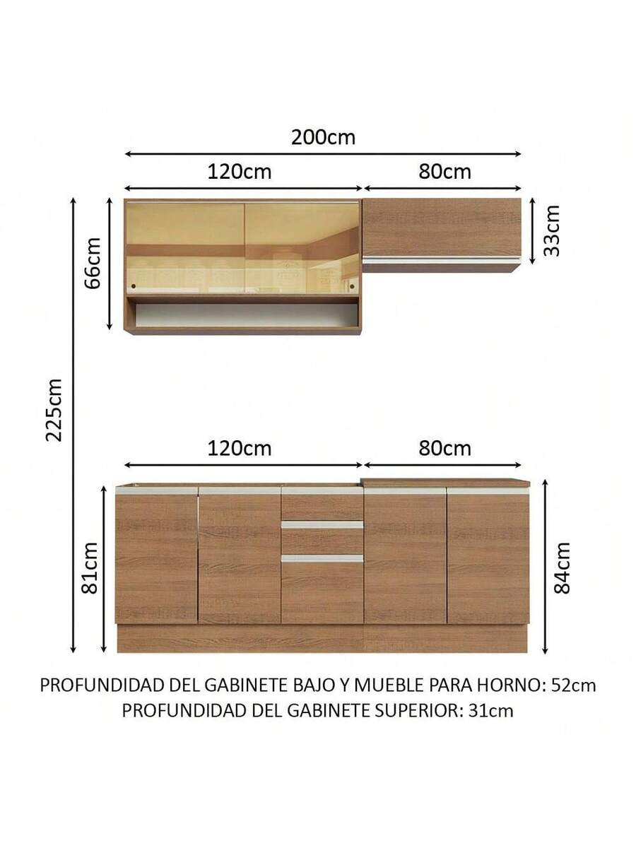 Cocina Integral Completa Modular Madesa 200cm