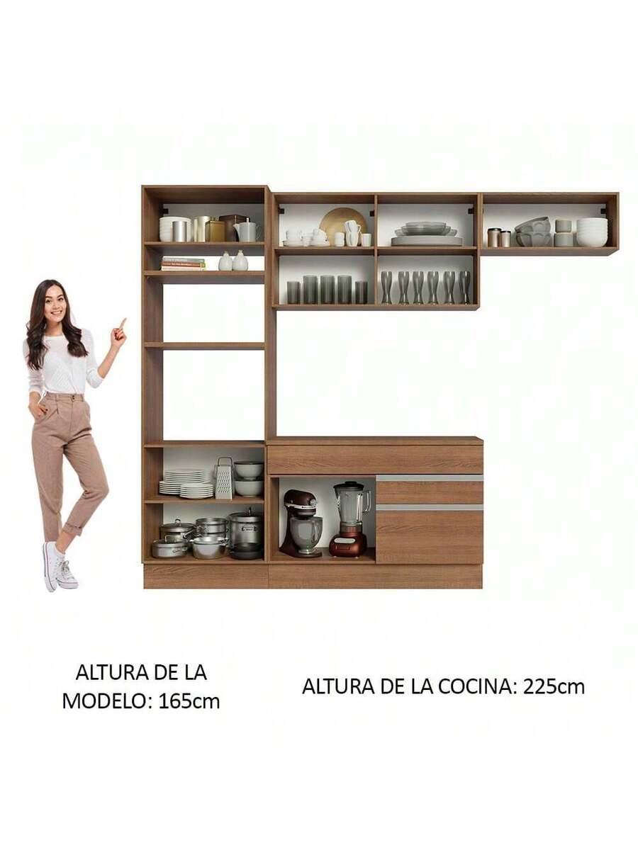 Mueble De Cocina Completo Rustic Glamy Madesa 270cm