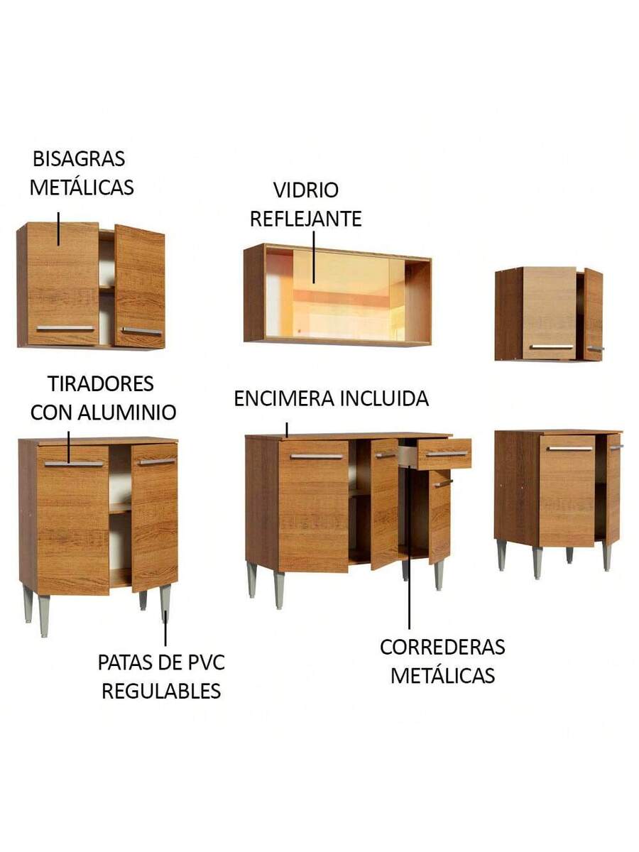 Cocina Integral Completa Modular Madesa 233cm