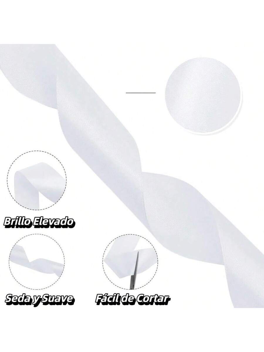Set de 4 rollos, cinta de satén de 22m de largo y 4cm de ancho