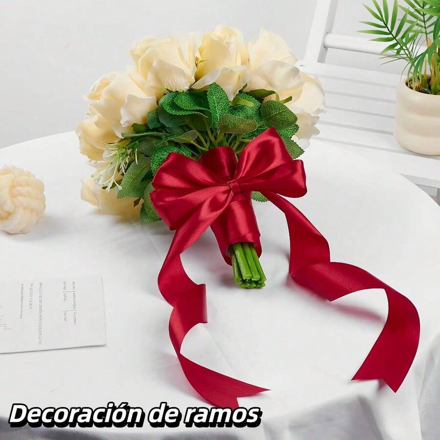 Set de 4 rollos, cinta de satén de 22m de largo y 4cm de ancho