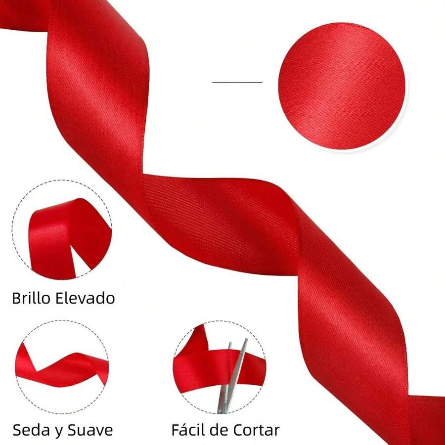 Set de 4 rollos, cinta de satén de 22m de largo y 4cm de ancho