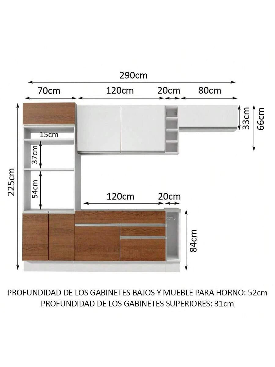Cocina Integral Completa Modular Madesa Glamy 290cm