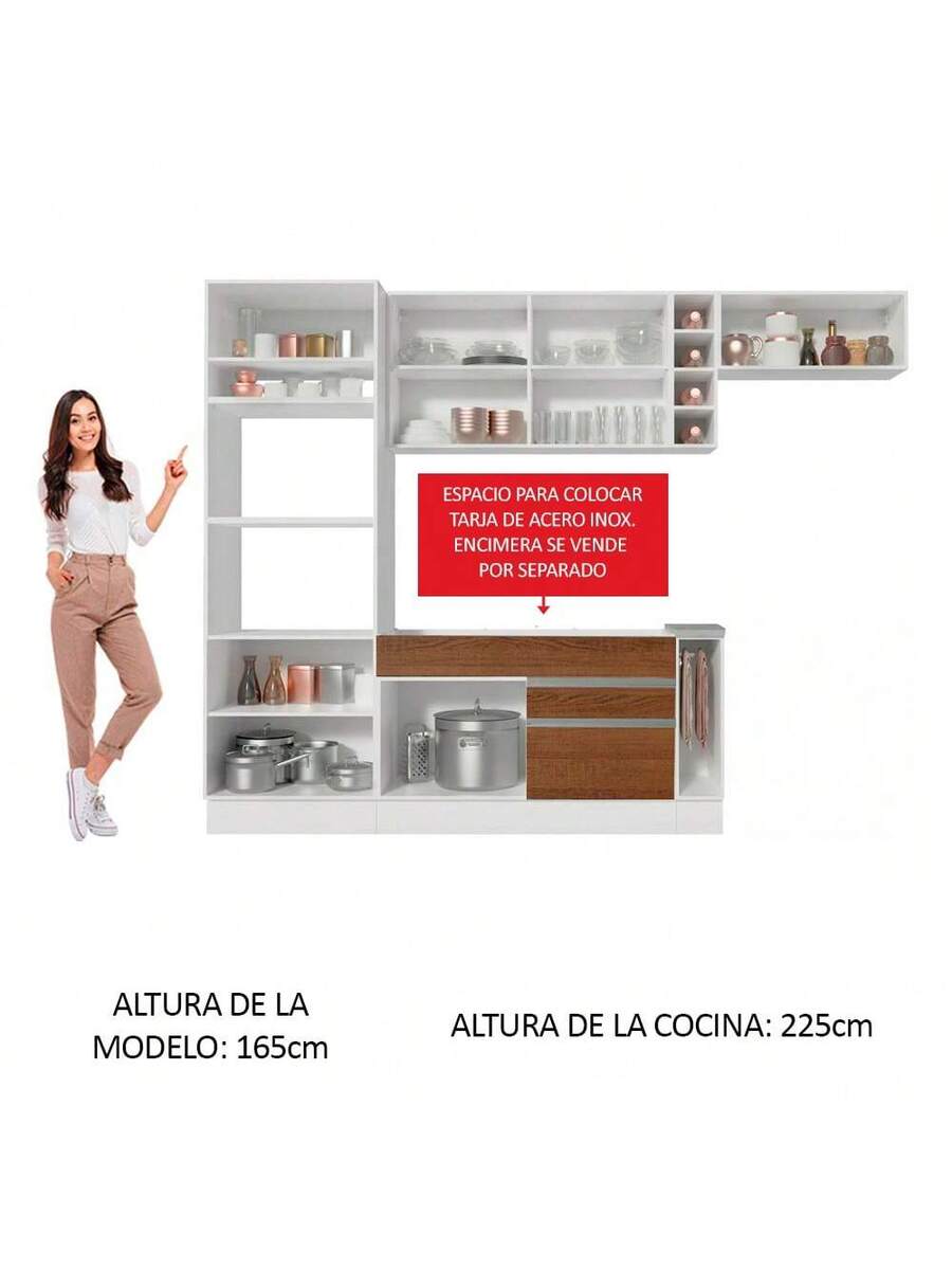 Cocina Integral Completa Modular Madesa Glamy 290cm