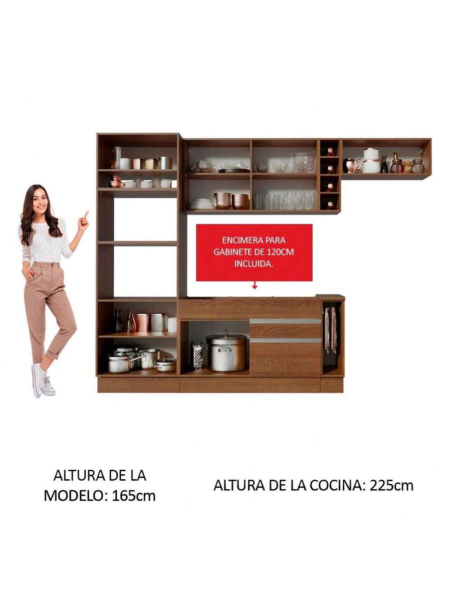 Cocina Integral Completa Modular Madesa Glamy 290cm
