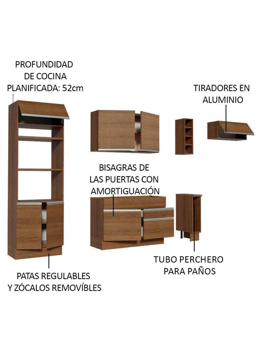 Cocina Integral Completa Modular Madesa Glamy 290cm