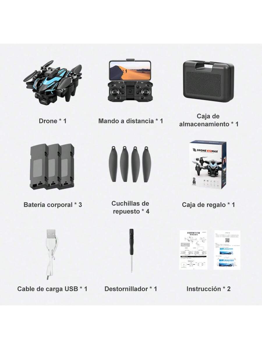 Drone profesional K12 MAX con cámara