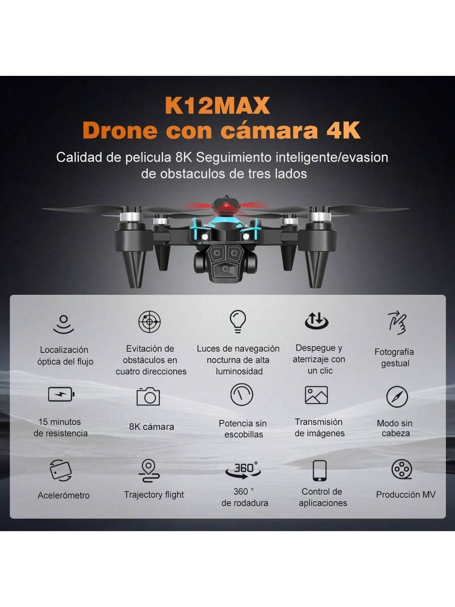 Drone profesional K12 MAX con cámara
