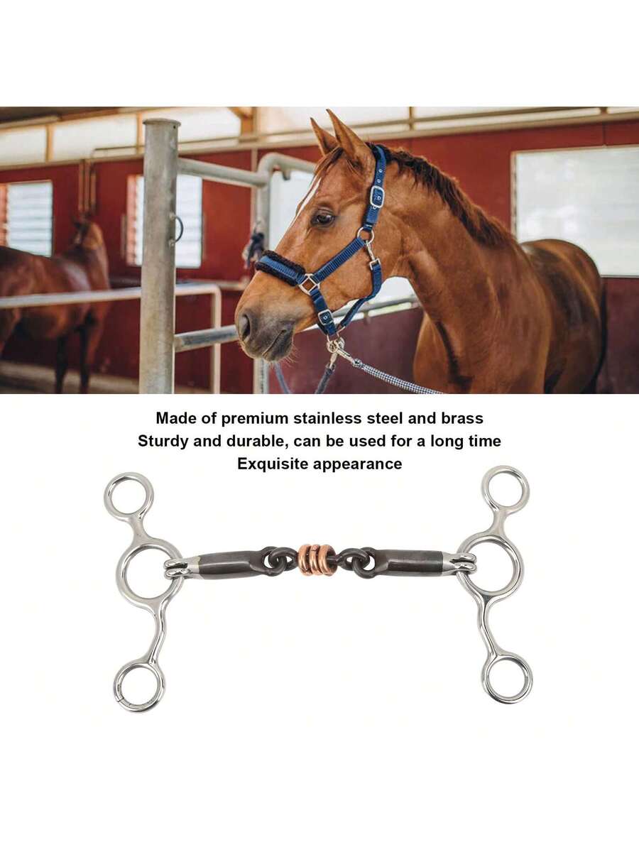 Bocado de acero inoxidable con anilla para mordaza de caballo