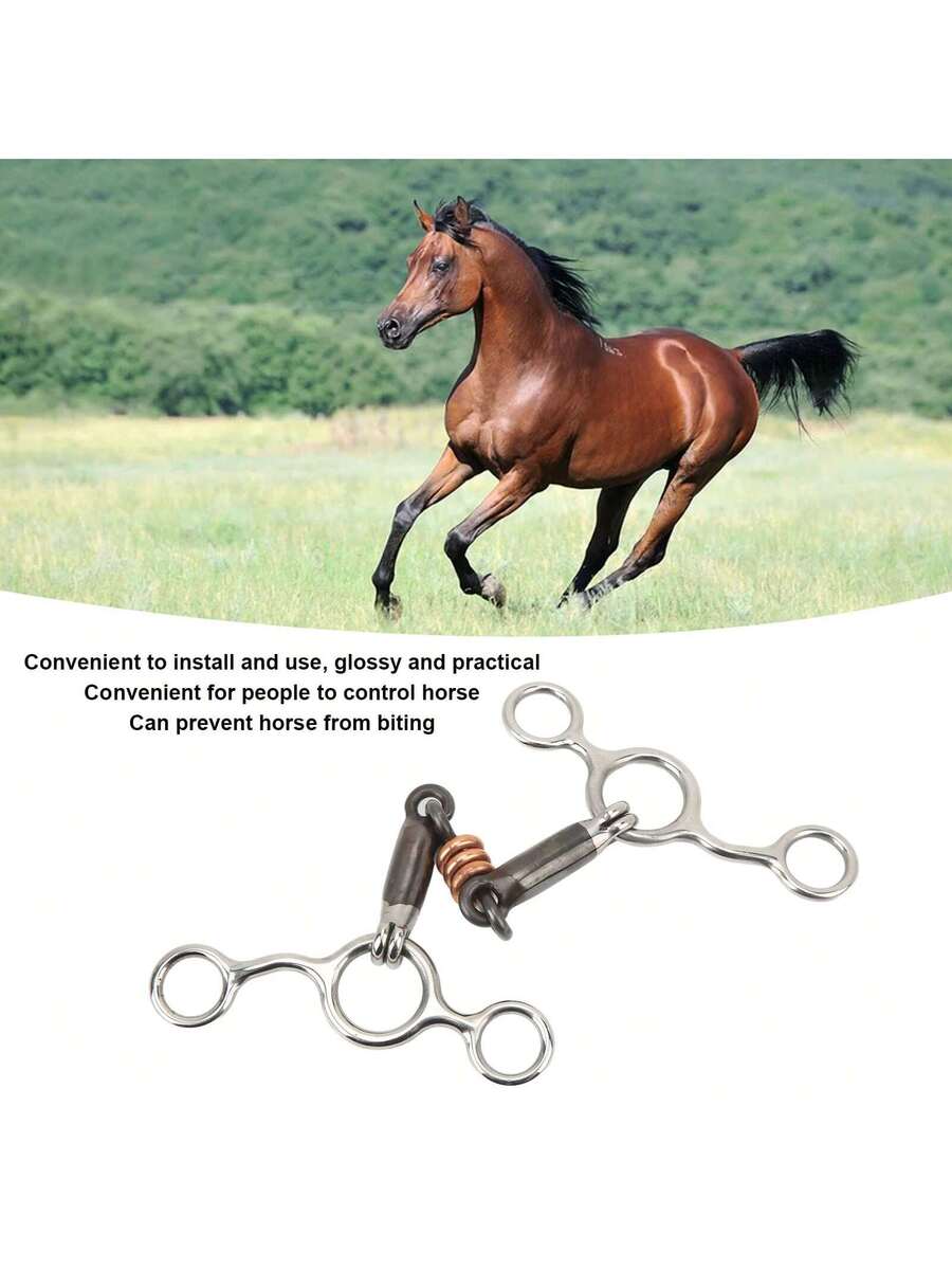 Bocado de acero inoxidable con anilla para mordaza de caballo