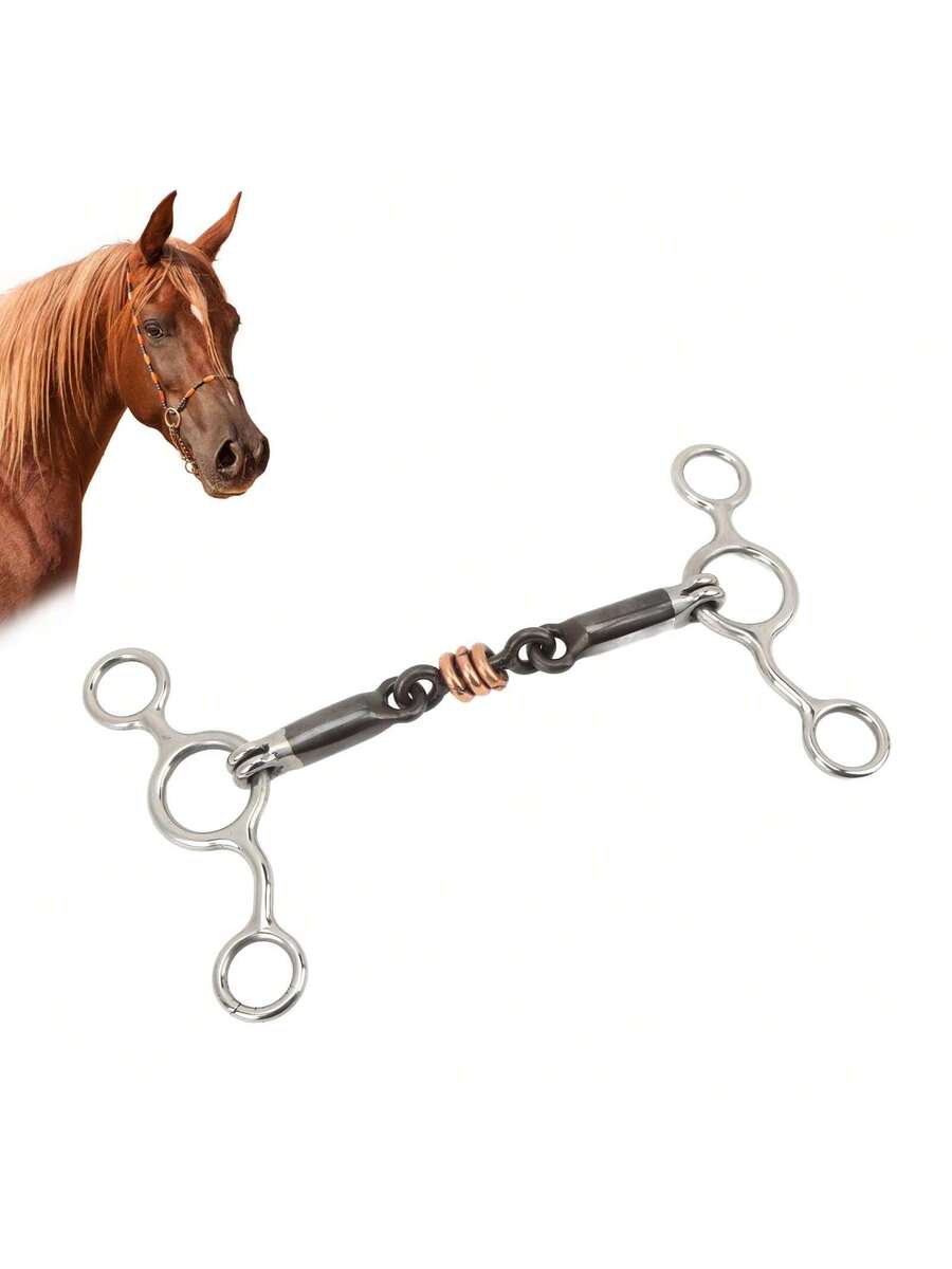 Bocado de acero inoxidable con anilla para mordaza de caballo