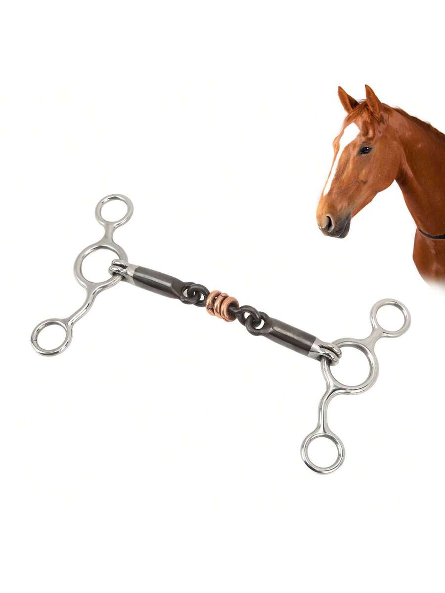 Bocado de acero inoxidable con anilla para mordaza de caballo