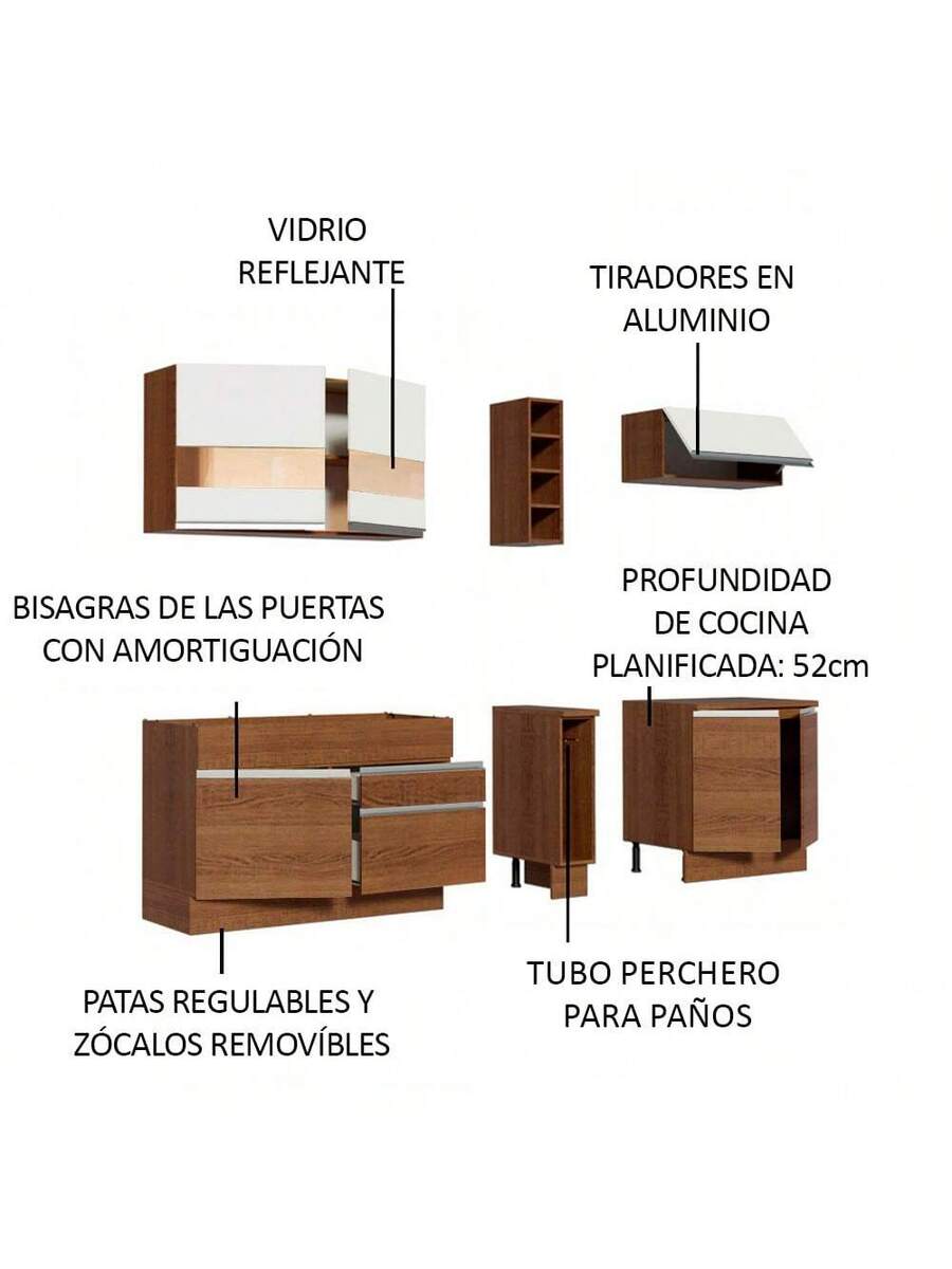 Cocina Integral Modular Madesa Parma 220cm