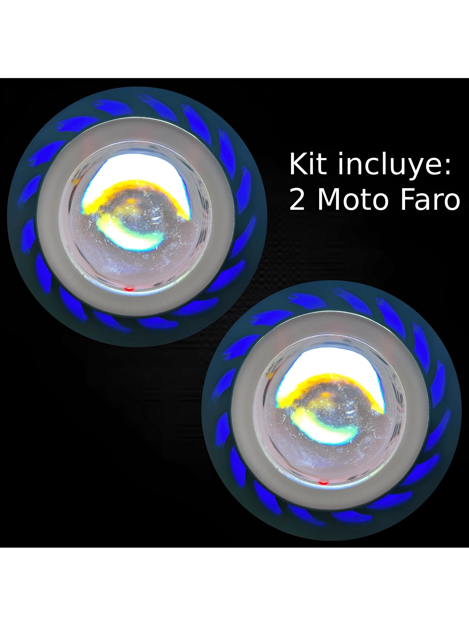 Vmingo Kit 2 Faros Ojo Ángel Y Demonio Lupa Led Moto