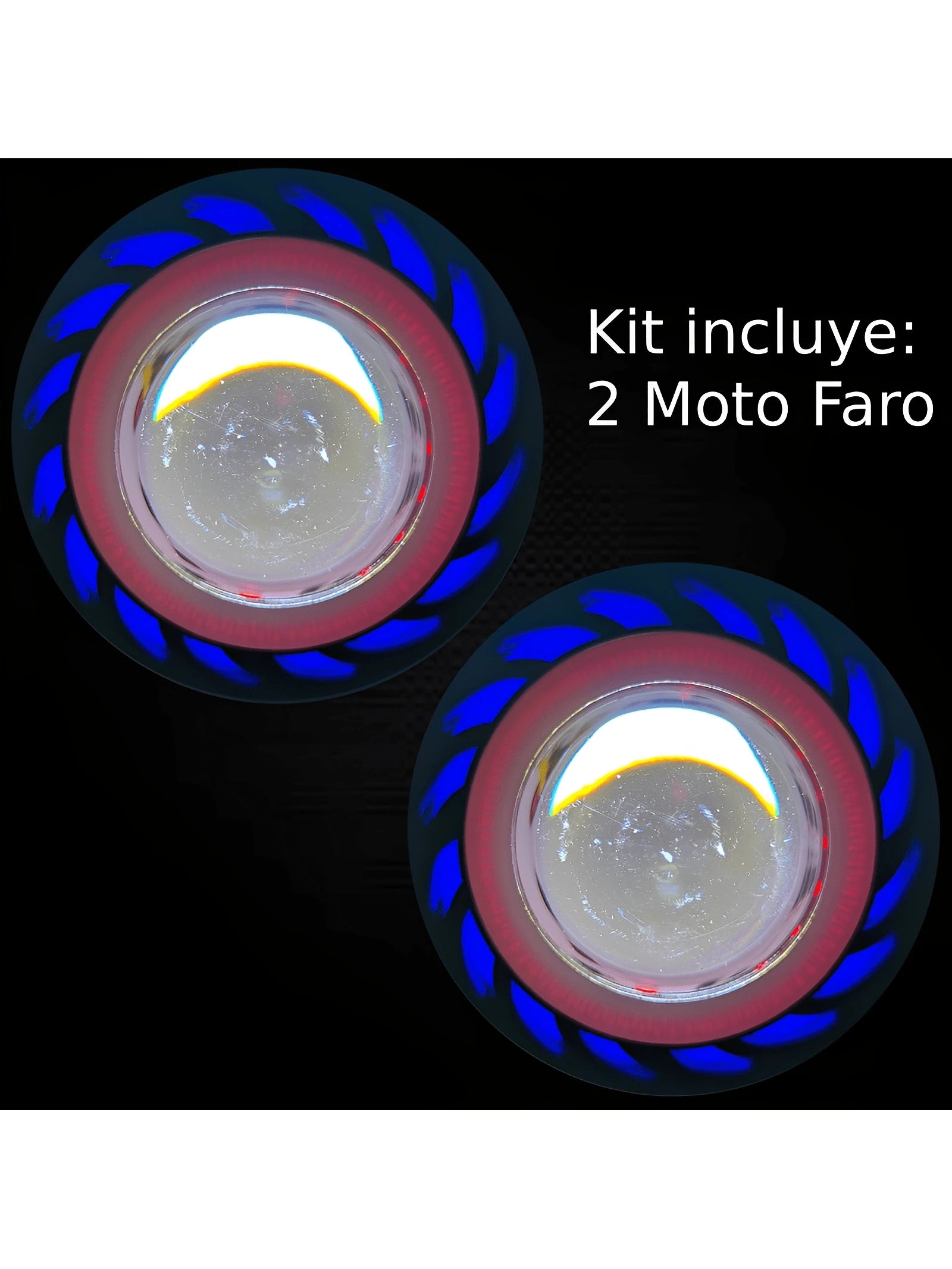 Vmingo Kit 2 Faros Ojo Ángel Y Demonio Lupa Led Moto