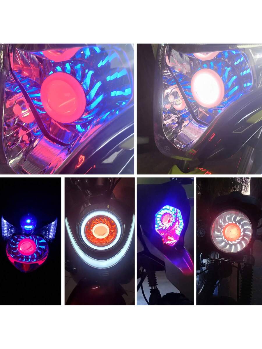 Vmingo Kit 2 Faros Ojo Ángel Y Demonio Lupa Led Moto