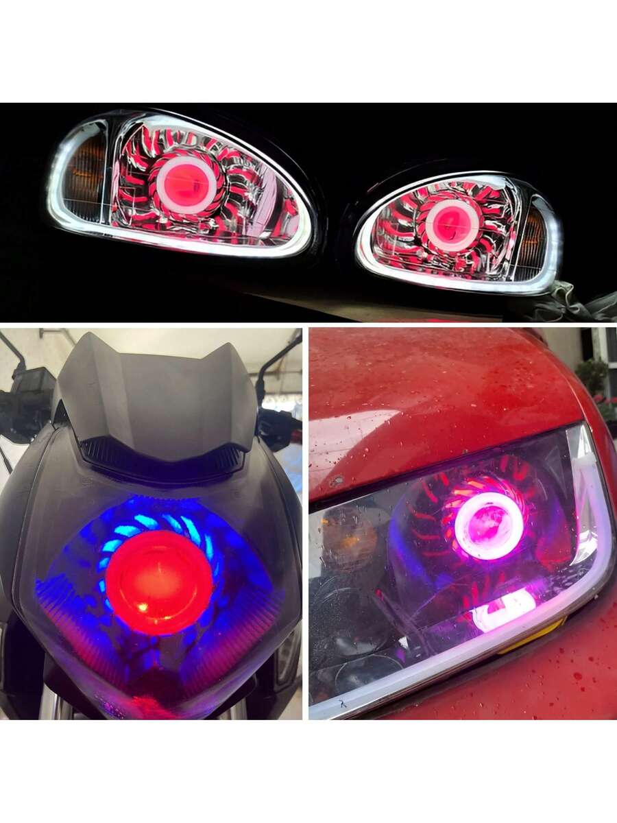 Vmingo Kit 2 Faros Ojo Ángel Y Demonio Lupa Led Moto