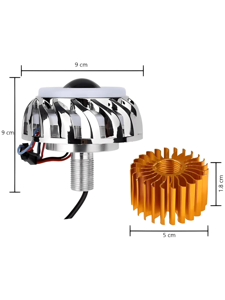 Vmingo Kit 2 Faros Ojo Ángel Y Demonio Lupa Led Moto