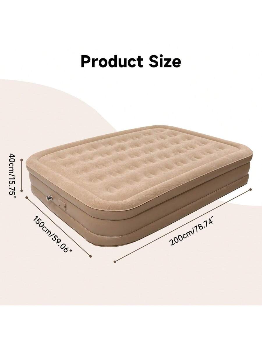 Colchón Inflable 200x150x40cm con Bomba Integrada - Cama de Aire Incluye Funda de Almacenaje + 2 Almohadas - Para Casa, Camping o Visitantes